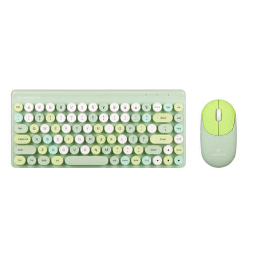 combo teclado y mouse inalambrico paradigm verde