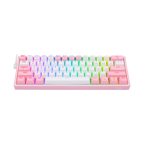 teclado mecanico redragon fizz pro pink/white