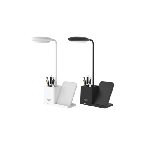 cargador inalambrico de 15w con lampara y portalapices