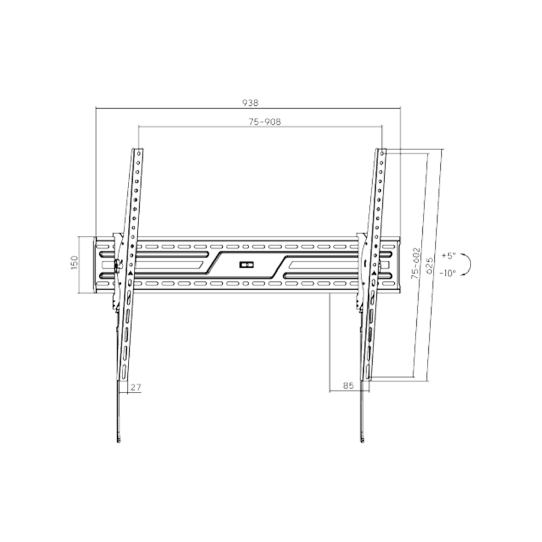 soporte tv onebox fijo 75kg pulgadas 43" a 100" inclinable soporte tv onebox fijo 75kg pulgadas 43" a 100" inclinable
