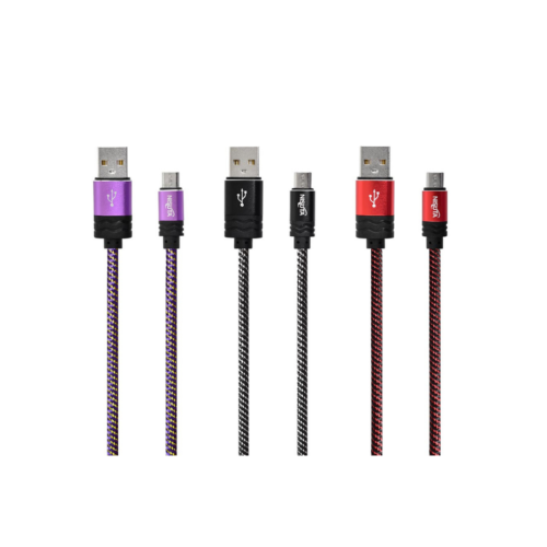 cable micro usb de 1.8m de 2.4a con malla de tela