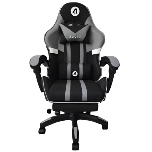 sillon gamer ergonomica aliver raptor plus reposapies masajes gris