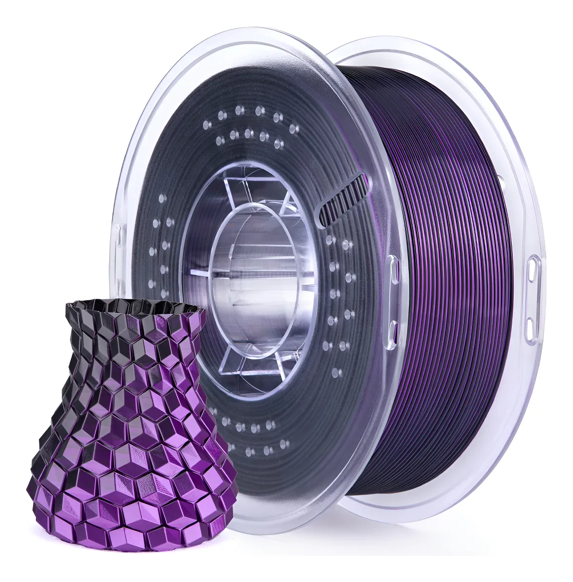 filamento elegoo silk 1.75mm 1kg negro violeta filamento elegoo silk 1.75mm 1kg negro violeta