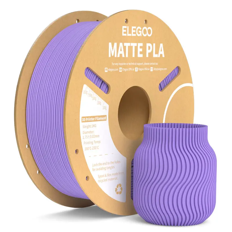filamento elegoo pla matte 1.75mm 1kg lavanda filamento elegoo pla matte 1.75mm 1kg lavanda