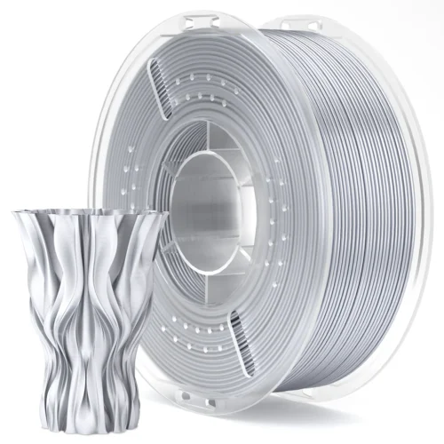 filamento elegoo pla silk 1.75mm 1kg plata
