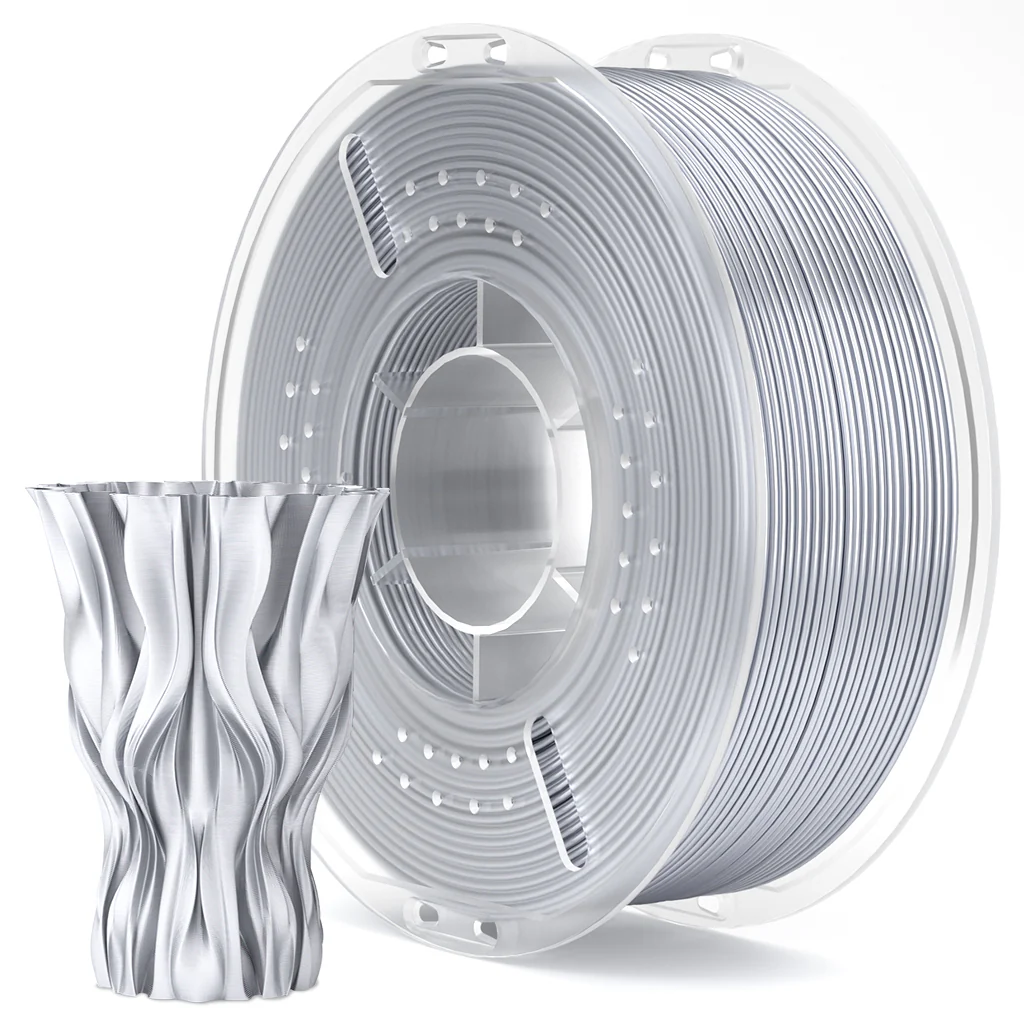 filamento elegoo pla silk 1.75mm 1kg plata filamento elegoo pla silk 1.75mm 1kg plata