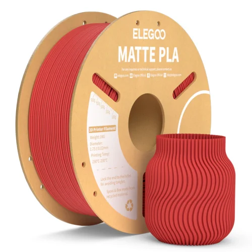 filamento elegoo pla matte 1.75mm 1kg rojo rubi