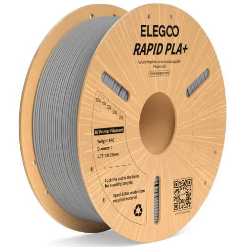 filamento elegoo rapido pla+ 1.75mm 1kg gris 600mm/s elegoo