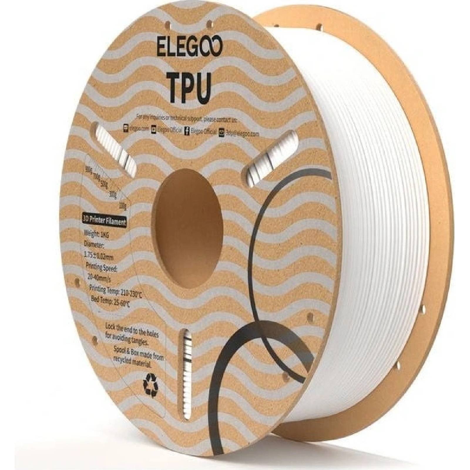 filamento elegoo tpu 1.75mm 1kg blanco elegoo filamento elegoo tpu 1.75mm 1kg blanco elegoo