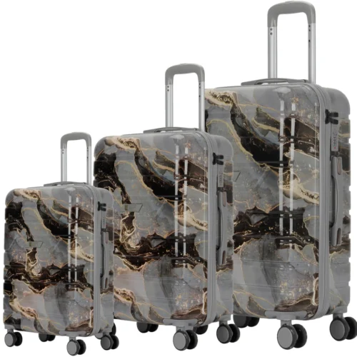 zom valijas rigidas set x 3 medidas marble vulcano zom