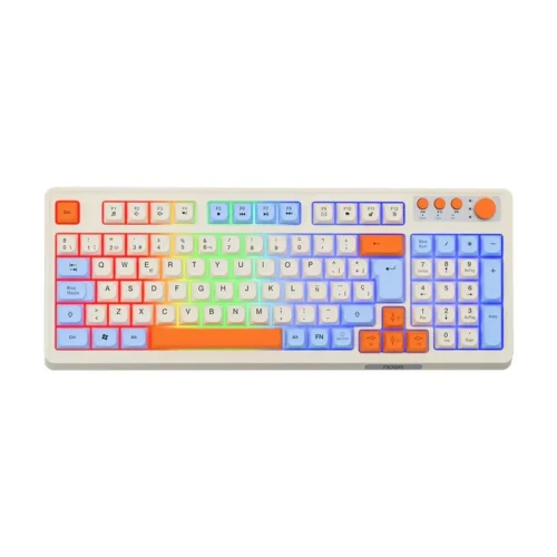 teclado retro gamer usb retroiluminado noga