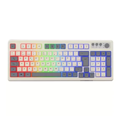 teclado retro gamer usb retroiluminado noga